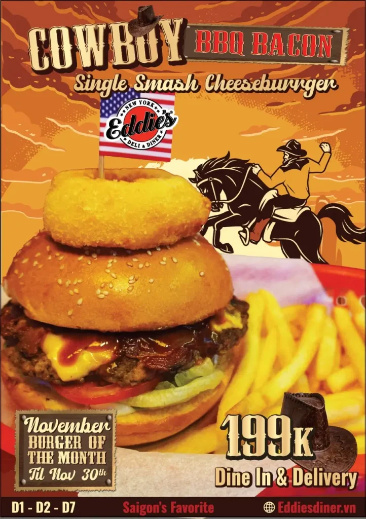 Cowboy BBQ Bacon Single Smash Cheeseburger