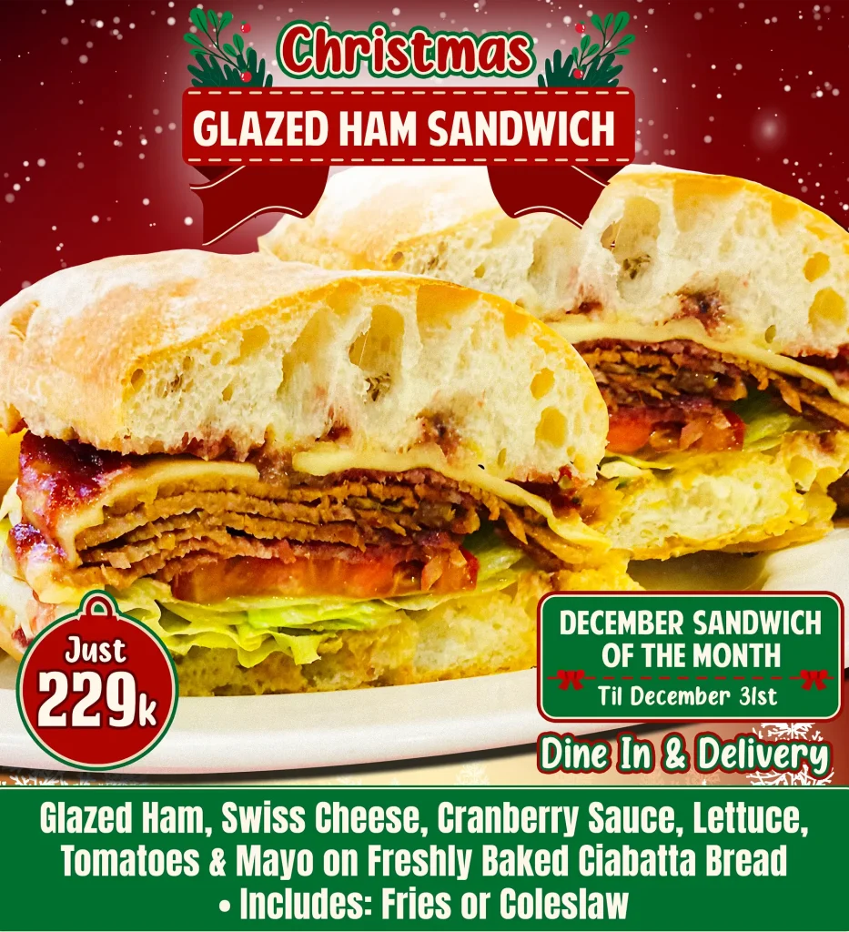 CHRISTMAS GLAZED HAM SANDWICH