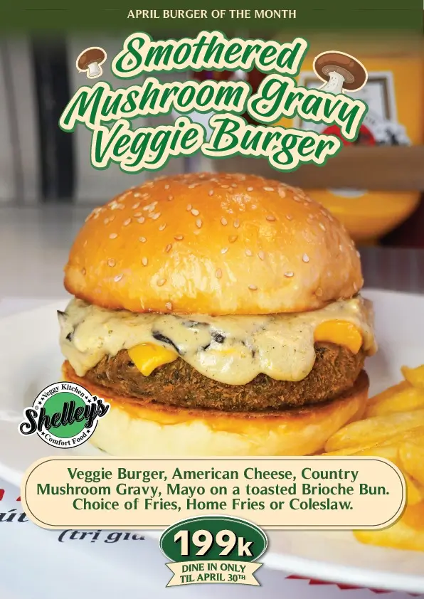 SMOTHERED MUSHROOM GRAVY VEGGIE BURGER